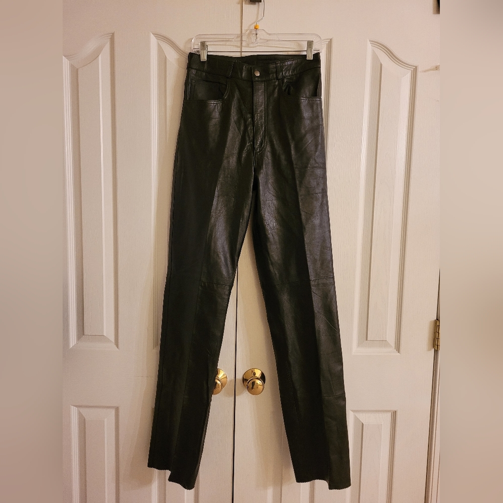 USA bikers motocycle  Real leather straight leg pants